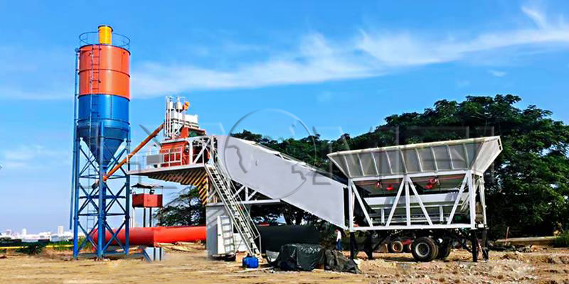 yhzs50 mobile concrete batching plant