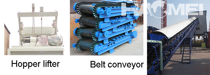 hopper lifter and belt conveyor
