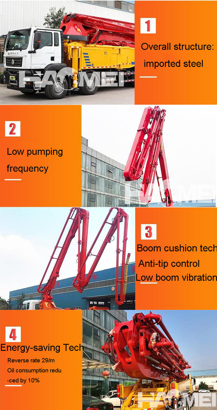 Adavantages of our 32m 33m 36m concrete pump truck