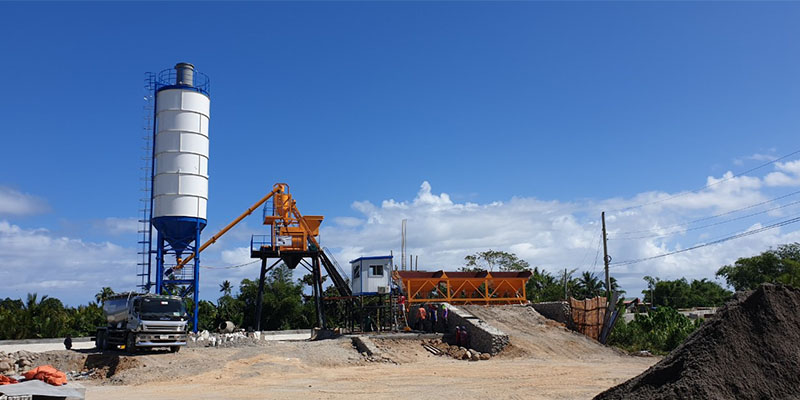 hzs50 concrete batching and mixing plant