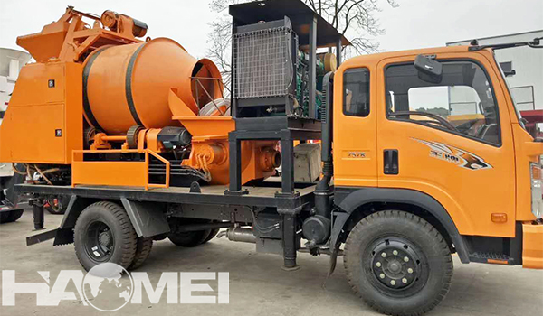 Lightweight concrete mixer and pump combination
