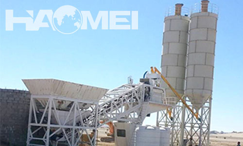 mobile concrete batching plant with silo