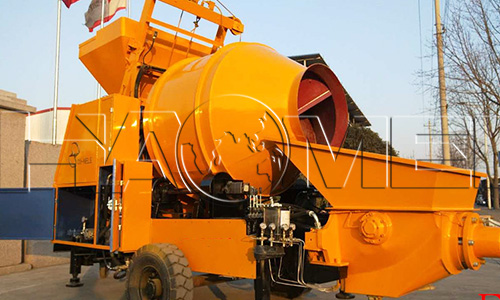 mobile batching plant with concrete pump 2