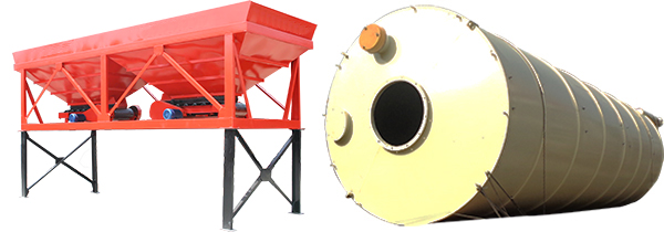 batching machine and cement silo for yhzs35 mobile concrete batching plants