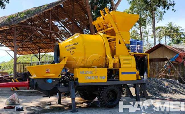 concrete mixer and pump truck