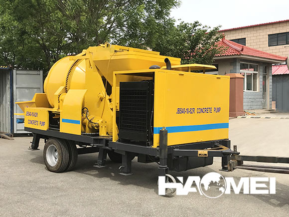 concrete pump with mixer trailer